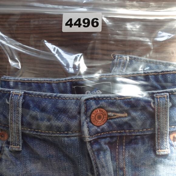 Vintage Gap Mini Skirt Womens 4 Blue Denim Medium Wash Jean Raw Hem Y2K Western - Picture 9 of 9